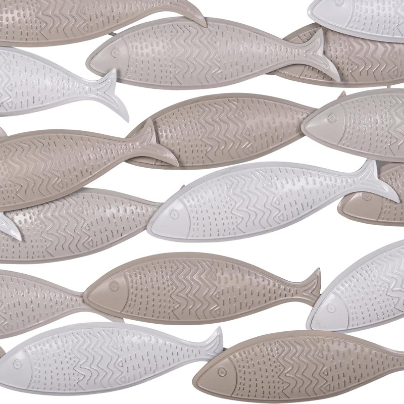Highland Dunes School of Fish Metal Wall Decor with Multi-Tone
